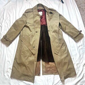 Vintage London Towne Trench Coat Removable Wool Liner Tan/Brown 14 US (44 UK)